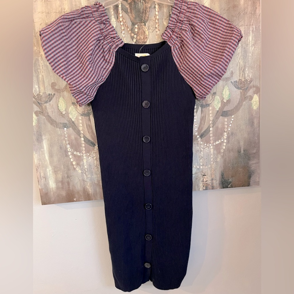 NWT Anthropologie Maeve Navy Ribbed Dress - Red White & Blue 🇺🇸